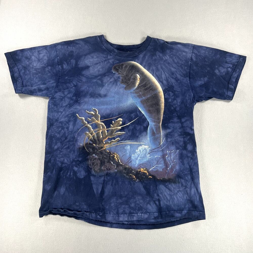 Vintage Y2K The Mountain Walrus Nature Graphic Mens Size XXL Tie Dye Blue